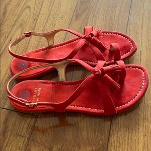 Stuart Weitzman size 7 red sandals with tassels